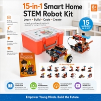 Kit de Entrenamiento de Robótica DIY de Aleación de Aluminio Avanzada 15 en 1 para Hogar Inteligente IoT para Adolescentes, Aprendizaje de Codificación Gráfica