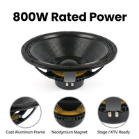 Haut-parleur de subwoofer extérieur de 18 pouces avec bobine vocale en néodyme, aimant en néodyme, coque métallique, 35-2 kHz, systèmes de son surround, 3 mois