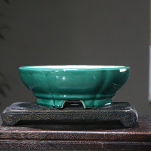กระถางบอนไซเซรามิครูปทรงดอกบัว ดีไซน์ดอกทานตะวันแปดเหลี่ยม สไตล์จีน สำหรับวางบนโต๊ะทำงาน ได้รับแรงบันดาลใจจากเซน - Product Image 1