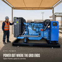 Générateur diesel Baudouin 30kW 40kW 50kW 60kW 90kW 100kW silencieux triphasé CE
