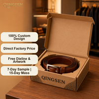 Boîtes d'expédition personnalisées en carton kraft brun ondulé imprimé flexo avec fermeture automatique pour ceintures en cuir et vêtements