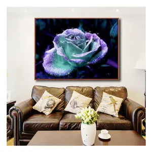 Peinture murale en diamant 5D à mosaïque de fleurs brillantes, broderie de décoration de maison, bricolage, vente en gros,