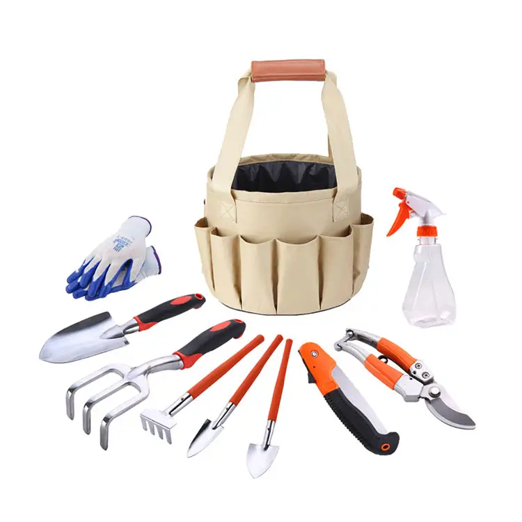 Aluminium Shovel Portable Hand Garden Grow Kits Outdoor Furniture Gardening Set Tools With Bucket Canvas Bag