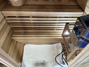 Sauna moderne en cube <span class=keywords><strong>de</strong></span> cèdre en bois massif pour 1 à 2 personnes à utiliser avec sauna Harvia - Product Image 3