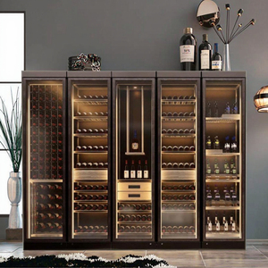 Mobile <span class=keywords><strong>da</strong></span> Parete Moderno di Lusso in Acciaio Inox con LED Integrato <span class=keywords><strong>per</strong></span> Soggiorno, Bar, <span class=keywords><strong>Sala</strong></span> <span class=keywords><strong>da</strong></span> <span class=keywords><strong>Pranzo</strong></span>, Hotel - Arredamento Ecologico in Metallo - Product Image 6