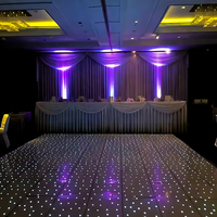 White Glossy LED Starry Dance Floor Tiles for Wedding Stage Deceration
