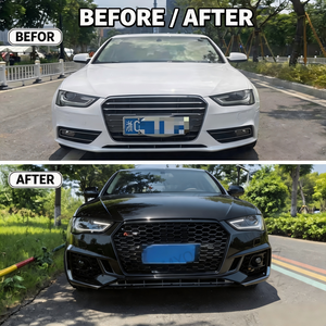 Kit carrosserie XA <span class=keywords><strong>Audi</strong></span> A4 B8 <span class=keywords><strong>RS4</strong></span> <span class=keywords><strong>B9</strong></span> – Fixation par boulons, ajustement universel – Pare-chocs <span class=keywords><strong>avant</strong></span>/arrière, jupes latérales, lèvre <span class=keywords><strong>avant</strong></span> – De l'ancien au nouveau - Product Image 4