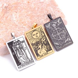 Colgantes Vintage de Acero Inoxidable con 22 Cartas de <span class=keywords><strong>Tarot</strong></span>, Colgantes de Sol, <span class=keywords><strong>Luna</strong></span>, Estrella, Mago, Astrología, Adivinación, Collares, Accesorio - Product Image 4