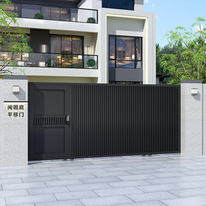 Puerta Corredera Eléctrica de Aleación de Aluminio, Puerta Corredera Simple o Doble, Puerta de Entrada Principal, Puerta de Garaje - Product Image 3