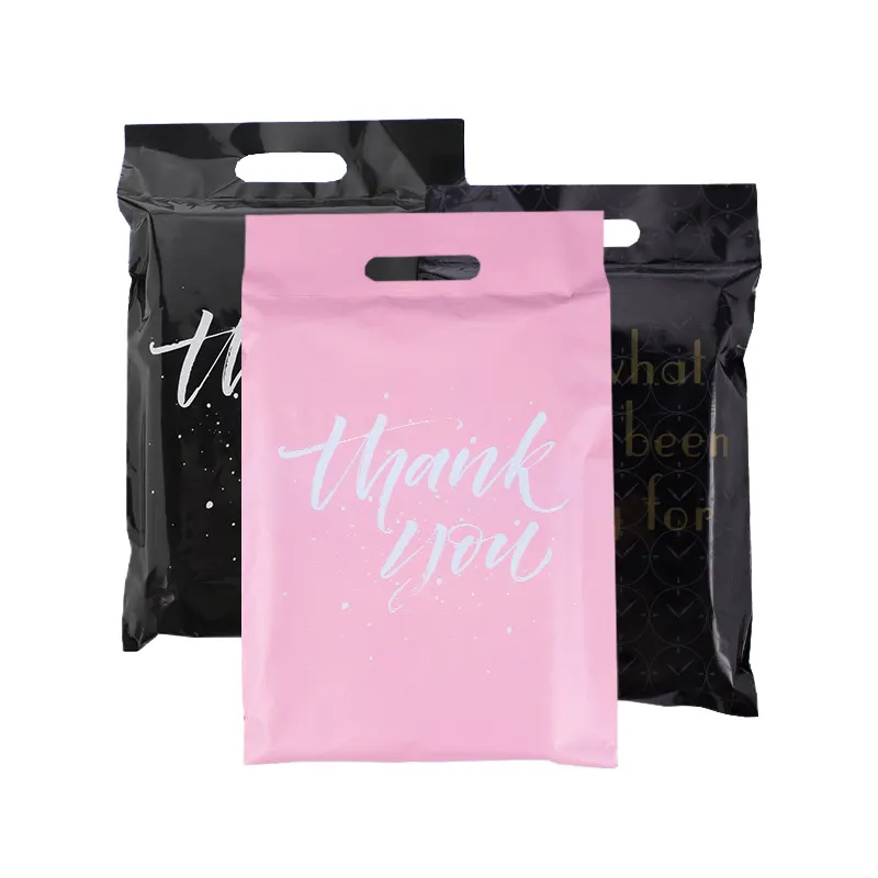 RTS Thank You Shipping bag for clothing packaging envelop pink mail mailing bags handle postage courier e commerce poly mailer
