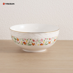 Wholesale Golden Trim Rim Floral Design oem 16 pieces Custom Ceramic <b>Dinnerware</b> Dinner Set Custom Plate Set - Product Image 2
