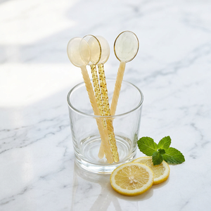 Luxury Eco-Friendly Durable 15cm Length Cute Style Wedding Stirring Teaspoons Borosilicate Glass Spoon Customized Colors Logo - Product Image 1