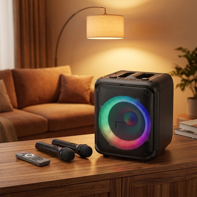 Portable Outdoor Party Speaker with RGB LED Lights Built-in Microphone 160W 5-10 Hours Battery Life for 5.2 Wireless S803