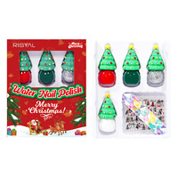 Ensemble de vernis à ongles de Noël transfrontalier, 6 pièces, nouveau motif sapin de Noël, séchage rapide, à base d'eau, sans cuisson, logo personnalisé