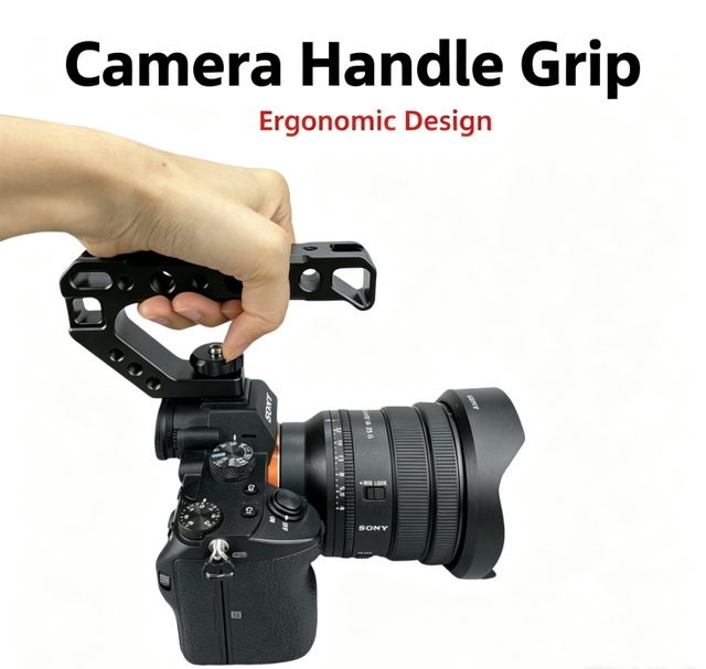 High Quality Aluminum Alloy Camera Handle Grip Cold Shoe Expansion Hot Shoe Mount for Vertical Shooting Handheld Action Camera