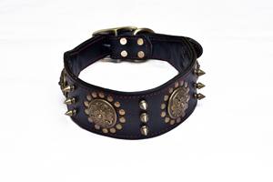 <span class=keywords><strong>Collar</strong></span> de piel Natural con pinchos para perros grandes, accesorio duradero con remaches - Product Image 2