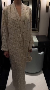 Vente en gros de kimonos brodés de sequins, collection élégante très vendue, <span class=keywords><strong>abaya</strong></span> de luxe sur mesure de Dubaï pour femmes musulmanes, décontractée et pour la prière - Product Image 5