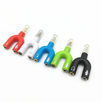 Adaptateur en U, double prise casque 3,5 mm, câbles audio PVC, séparateur de microphone, connecteur pivotant 2 en 1, convertisseur audio pour ordinateur
