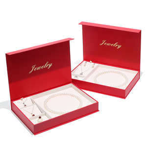 Spot all'ingrosso di fascia alta rosso alla moda collana di perle Set scatola quadrata orecchini <span class=keywords><strong>anello</strong></span> <span class=keywords><strong>festa</strong></span> <span class=keywords><strong>della</strong></span> <span class=keywords><strong>mamma</strong></span> confezione regalo scatola - Product Image 5