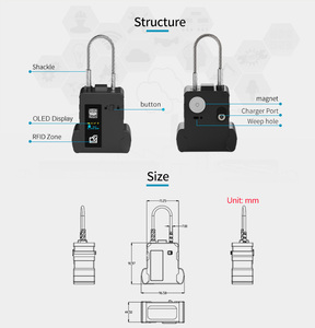 G666 thông minh an ninh ổ khóa với 4 gam GPS theo dõi, từ xa/BLE mở khóa, RFID, OLED hiển thị, IP67 không thấm nước, lập trình SDK - Product Image 6