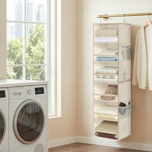 6-Shelf Hanging Closet Organizer 3-Shelf <b>Units</b> Oxford Fabric Collapsible <b>Storage</b> For Bedroom Clothing - Product Image 2