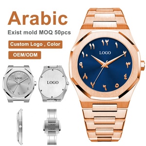 Số Ả Rập Nhật Bản Miyota Thạch Anh Tùy Chỉnh Logo Đồng Hồ Nam Màu Đen Với Dây Đeo Bằng Thép Không Gỉ - Product Image 1