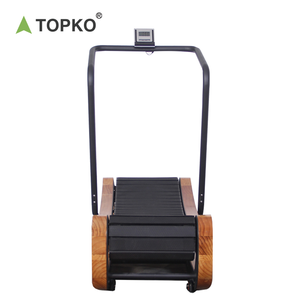 TOPKO <strong>Non</strong>-<strong>Motorized</strong> Electric Runway Curved Wooden <strong>Treadmill</strong> for Home Fitness with LED Screen Manual Workout - Product Image 6