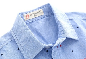 Vêtements pour garçons, chemise à manches longues en coton à pois, avec applique Bowler, de 3 à 8 ans, parmi les 10 produits les plus vendus en Chine - Product Image 4