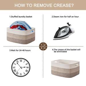 22 "x17" x12 "büyük battaniye sepeti, dikdörtgen dokuma sepetleri depolama için, kreş battaniye sepeti oturma odası, oyuncak kollu sepet - Product Image 6