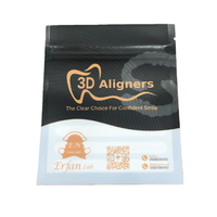Sachets d'emballage pour aligneurs dentaires avec logo personnalisé imprimé, 10*12cm, scellés sur trois côtés, réutilisables, avec fermeture éclair