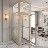 Pièces d'ascenseur de confiance : Porte de palier d'ascenseur de villa en verre trempé, silencieuse, à fermeture douce et sécurisée pour ascenseur résidentiel