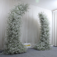 Haute qualité mariage Rose corne fleur arc toile de fond mariage arc fleur Arrangement artificielle soie fleur arc décoration
