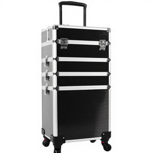 Maletín de Maquillaje Profesional 5 en 1 de Aluminio con Ruedas, Cierre, Almacenamiento Extra Grande de Alta Calidad para Maquilladores - Product Image 1