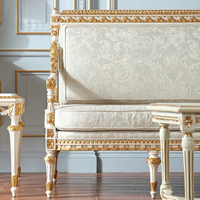 Vente directe d'usine, canapé en tissu de style rétro français, luxe léger, sculpté à la main, peint à l'or, meubles de salon, possibilité de personnalisation