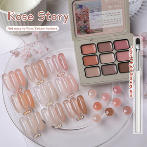 Kit de Gel Nail Art 9 Couleurs Effet Coussin Haute Saturation pour Manucure Ombrée et Estampage Gel Effet Blush & Dégradé - Product Image 1