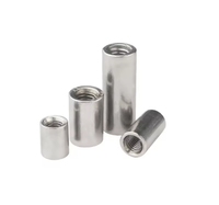 304 Stainless Steel Rose Joint Adapter Nuts Threaded Sleeve Rod bar Stud Round Coupling Connector M10 JIS Plain Finish