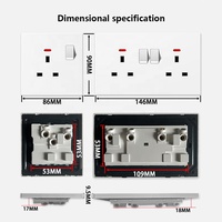 Prises et interrupteurs électriques domestiques britanniques, interrupteurs muraux universels, norme britannique, prise USB de type C à charge rapide intelligente 20W