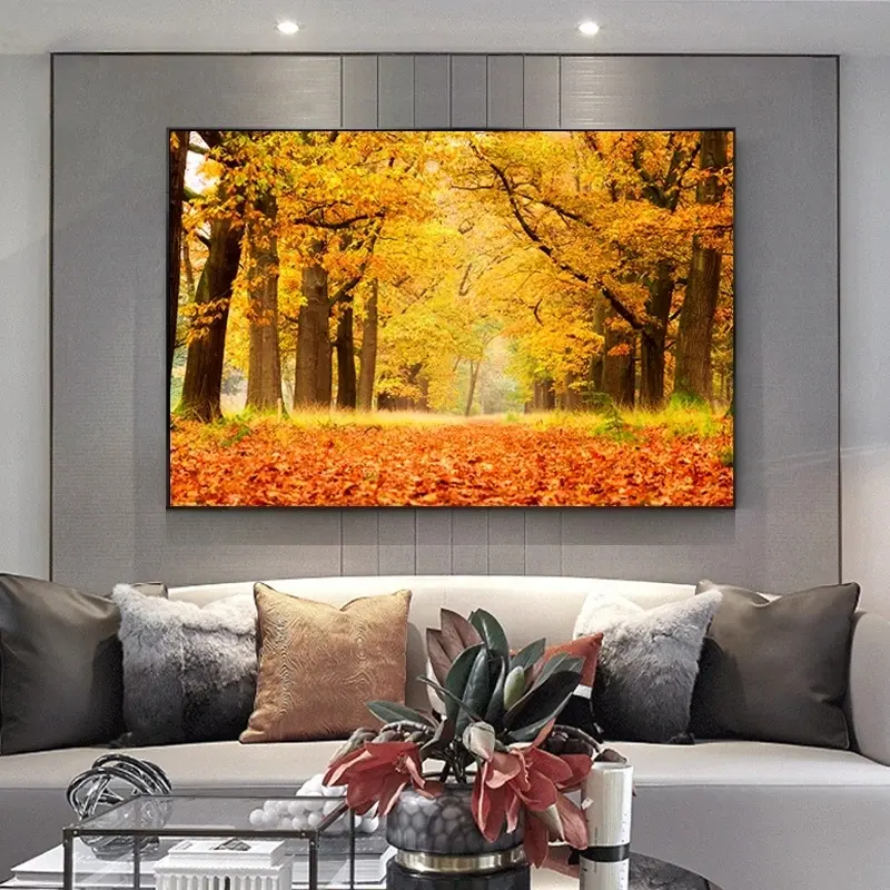 De Hoge Veluwe National Park of Netherlands Landscape Poster Autumn Canvas Painting Prints Wall Art Pictures for Home Decor