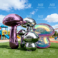 Ballon miroir gonflable réutilisable en forme de champignon pour décorations de fête, événements commerciaux et expositions
