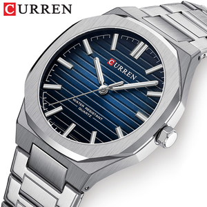 CURREN Montre <span class=keywords><strong>pour</strong></span> <span class=keywords><strong>homme</strong></span> de marque de luxe, étanche, sport, horloge en acier inoxydable, montre-bracelet tendance à quartz, cadeau 8456 - Product Image 3