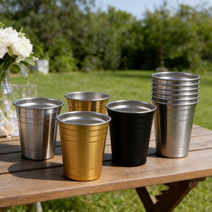 Gobelets personnalisés en acier inoxydable noir 304, capacité 350 ml, pour bars, fêtes, service de bière, eau, boissons, banquets, marque personnalisée - Product Image 1