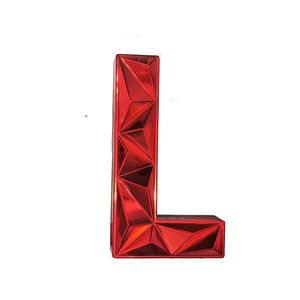 Lettre décorative 3D en ABS électroplaqué rouge, modèle Qi Li, pour publicité - Product Image 3