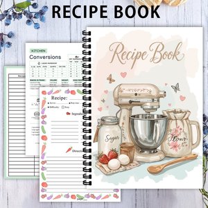 Carnets de recettes spirale personnalisables OEM au design ludique et dessin animé, avec conception à ouverture à plat, organisateur/agenda pour chefs débutants, cadeaux de <span class=keywords><strong>cuisine</strong></span> - Product Image 3