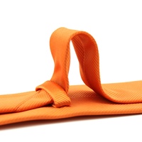 Cravates en polyester gros-grain tissé pour hommes, vente en gros Chine, cravate unie orange personnalisée avec logo pour hommes, boutique Saturn
