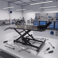 Table élévatrice pneumatique pour moto, robuste, à ciseaux, à commande pneumatique, 800/1000 lbs, placement bas pour réparation/remplacement