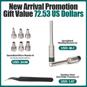 YIHUA 8509 pistola de aire caliente Sol.5 <span class=keywords><strong>2</strong></span> mm microboquilla temperatura ajustable SMD Estación de retrabajo herramientas de soldadura - Product Image 2