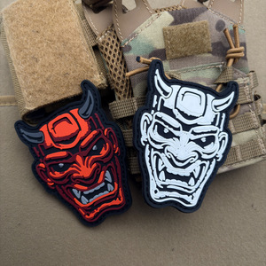Máscara japonesa Hannya bordada 3D lentejuelas PVC Iron-On prenda parche brazalete <span class=keywords><strong>moral</strong></span> insignia - Product Image 3