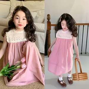 Оптовая продажа, летние детские юбки без рукавов, праздничное милое платье принцессы для маленьких девочек