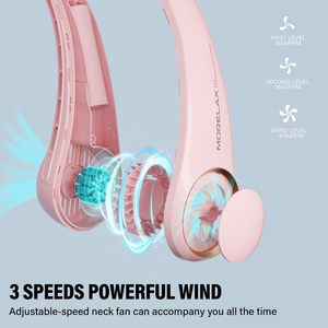 Ventilateur de cou réglable pour la course à pied, 360° °   Ventilateur personnel rafraîchissant, super silencieux, rechargeable par USB, 3 vitesses, puissant, vent fort - Product Image 4