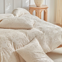 Parure de lit estivale rafraîchissante à motif floral et de feuilles, tendance sur internet ; Housse de couette/édredon ; Ensemble quatre pièces ; Lavable en machine